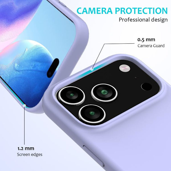 iPhone 17 Pro Skal - Solid Färg Silikon Purpur