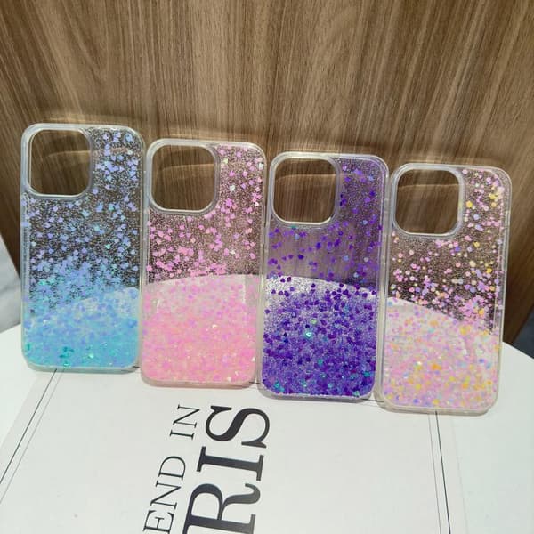 iPhone 18 Pro Max / iPhone 17 Pro Max Skal med Glittrande Gradient - Epoxy TPU Rosa