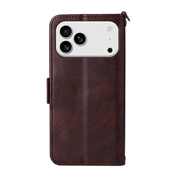 iPhone 18 Pro Max / iPhone 17 Pro Max Skal läderfodral med flera kortfack - nötköttsläder Brun