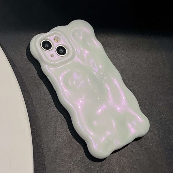 iPhone 16 Pro Max Wave Bubbles Skal - Skydda din telefon med stil och funktionalitet Glitterrosa