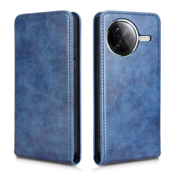Redmi K80 5G / K80 Pro Magnetisk Vertikal Flip Läderfodral Blå