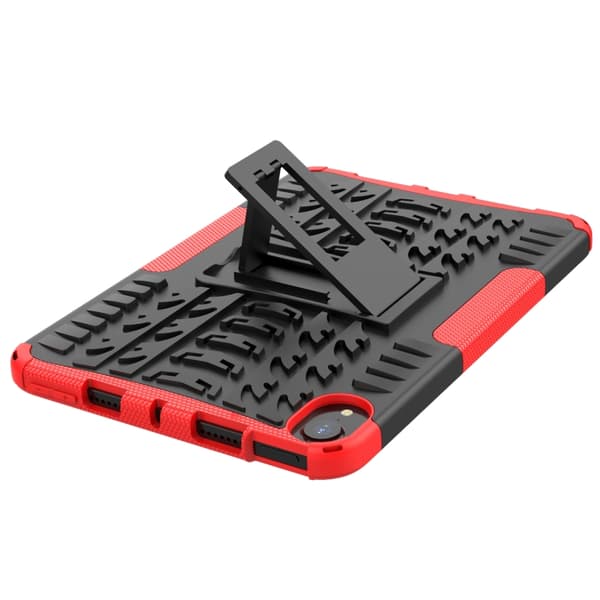 iPad mini 6 / mini 2024 Skal med Däcktextur TPU + PC Stötsäker Tablet Case med Ställning Röd