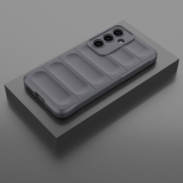 Samsung Galaxy S25 5G Skal Magic Shield TPU + Flanell Mörkgrå