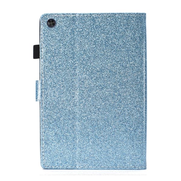 Samsung Galaxy Tab A9 / A11 Glittrig PU Tabletfodral med Sömn/Väckfunktion Blå