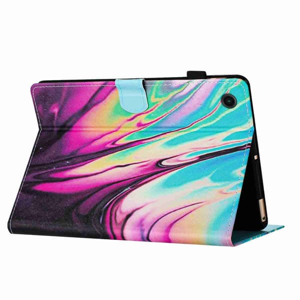 Samsung Galaxy Tab A8 10.5 Marmor Mönster Smart Läderfodral Rosablå