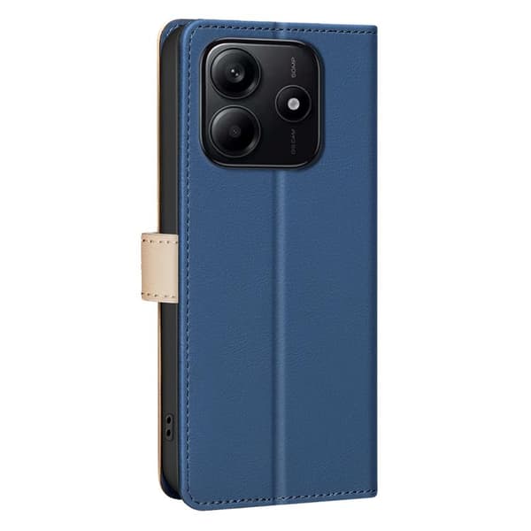 Redmi Note 14 4G - RFID-skyddande läderfodral i färgmatchning, Blå