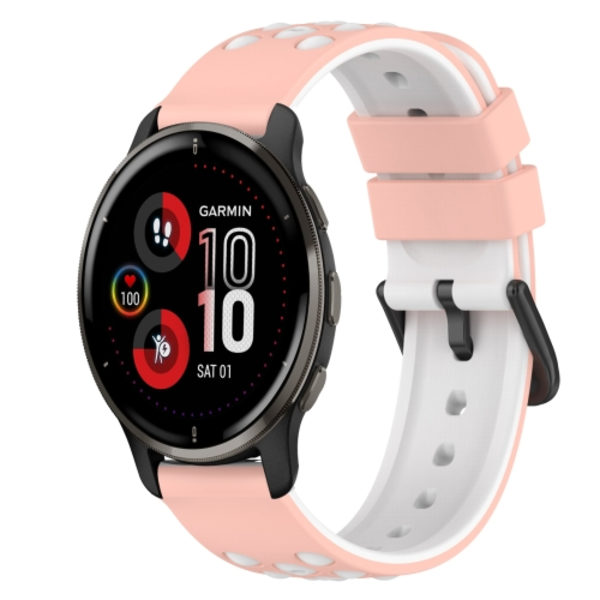För Garmin Venu 2 Plus 20 mm tvåfärgad watch White-Black