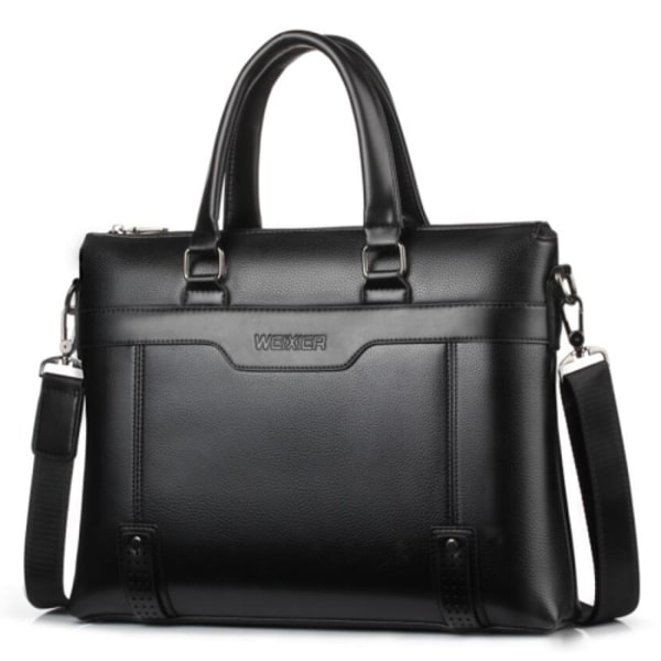WEIXIER 18065 Herr Business Style PU Läder Enstaka Axelväska Handväska Svart