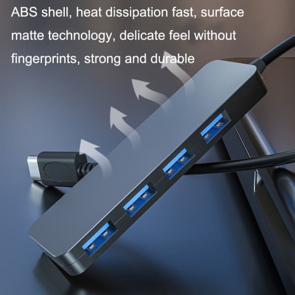 AC3-L43 USB-C 4-Port High-Speed Expansion Dock - 120cm, 5Gbps Data Transfer, Plug & Play, Multi-Device Support, Durable ABS Design