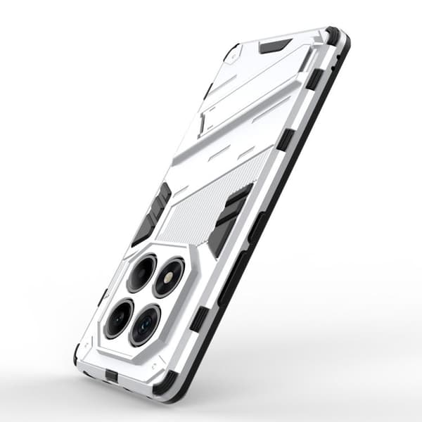 Redmi Note 14 Pro 4G - Punk Armor 2 i 1 PC + TPU Mobilskal med Ställning Vit