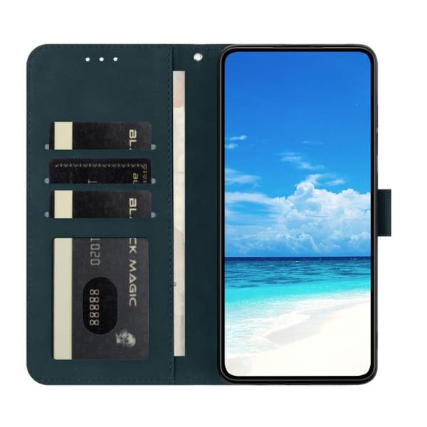 iPhone 18 Pro Max / iPhone 17 Pro Max Skal läderfodral med månbelyst fjärilsdansmönster Grön