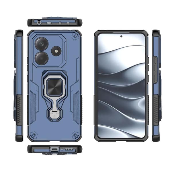 Redmi Note 14 5G - TPU Hybrid PC fodral med Metall Kickstand Blå