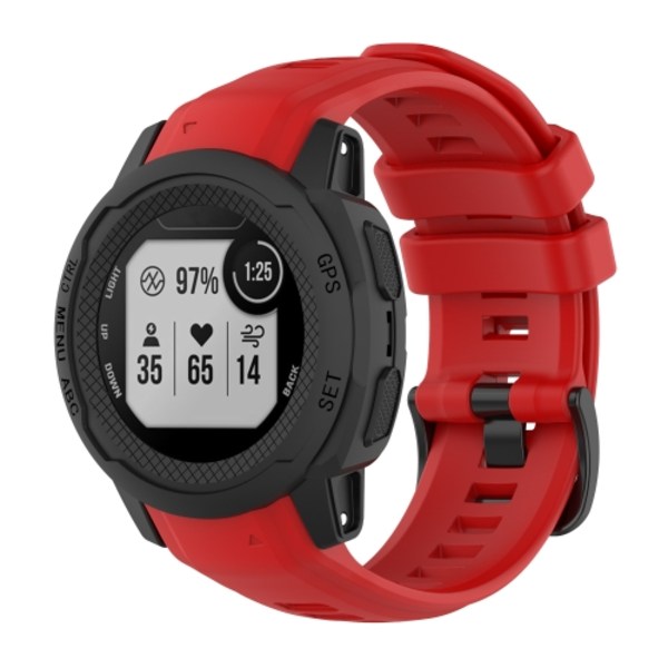 För Garmin Instinct 2S enfärgad silikon watch Red