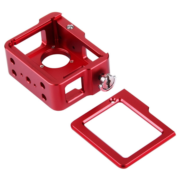 Hölje Skyddande fodral CNC Aluminiumlegering Skyddande bur med försäkringsram och UV-objektiv och objektivlock för GoPro HERO4