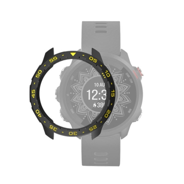 För Garmin Forerunner 245 / 245M Smart Watch TPU case Black-Yellow