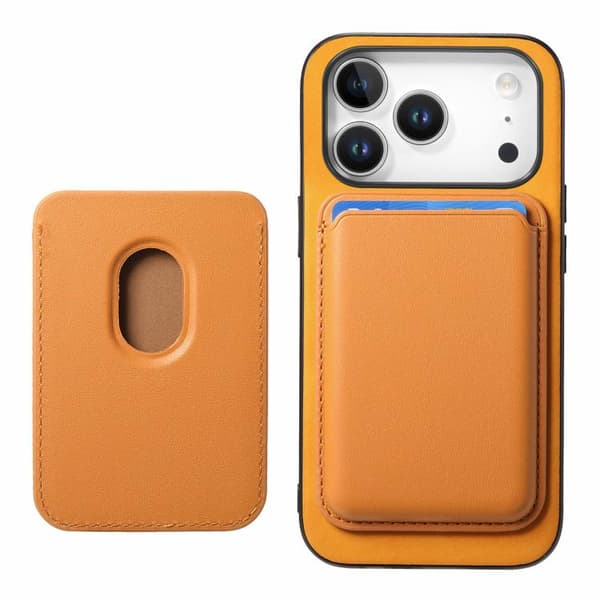 iPhone 18 Pro Max / iPhone 17 Pro Max Retro Magsafe Kortväska PU Bakskal Gul