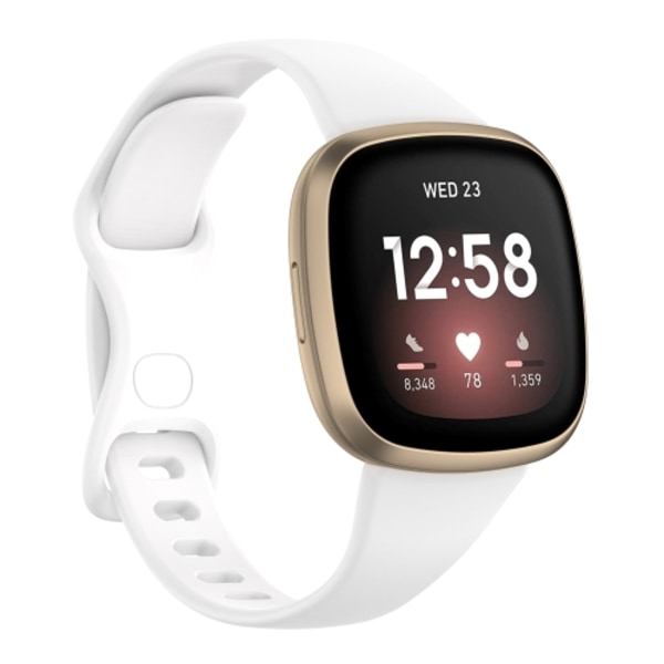 För Fitbit Versa 4 / Versa 3 / Sense Universal TPU Watch Band White S