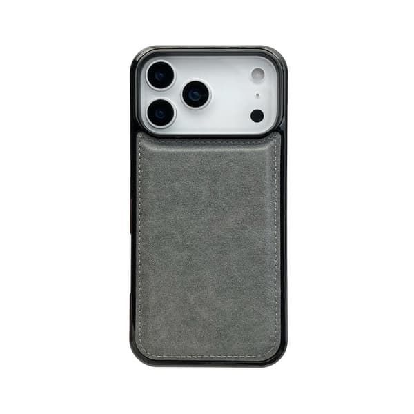 iPhone 18 Pro / iPhone 17 Pro Skal - lädertextur Grå