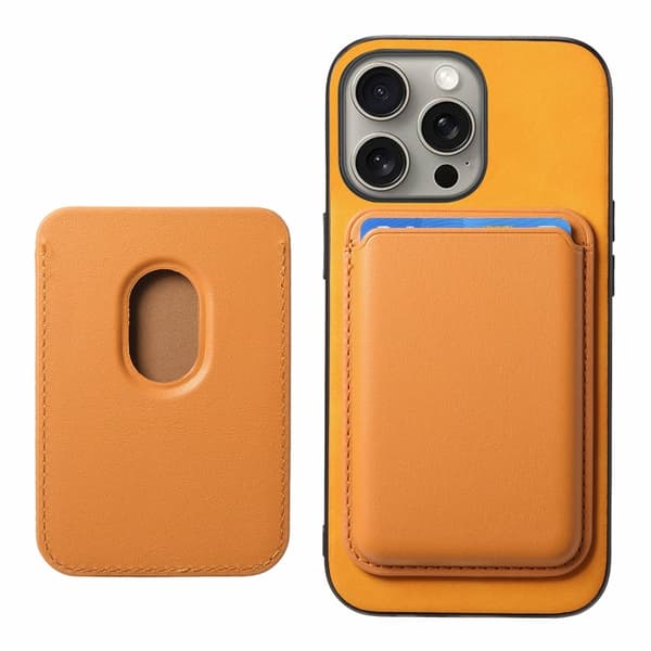iPhone 16 Pro Max Retro Magsafe Kortväska PU Bakskal Gul