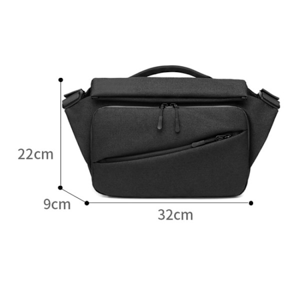 Ozuko 9349 Multifunktionell Vattentät Herr Messenger Bag med Extern USB-laddningsport Svart