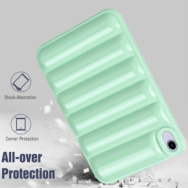 iPad mini 2024 / mini 6 Skal med Eiderdown Kudde - Stötsäker Tablet Case Grön