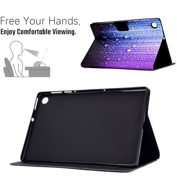 Samsung Galaxy Tab A8 10.5 (2021) TPU Läderfodral Vattendroppar