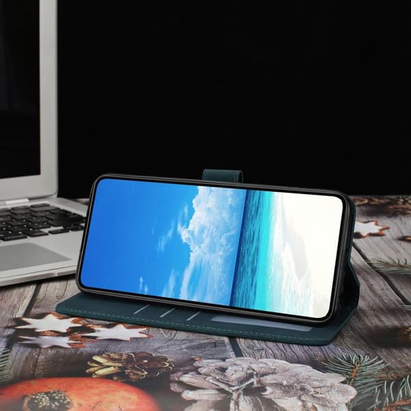 iPhone 18 Pro Max / iPhone 17 Pro Max Skal läderfodral med månbelyst fjärilsdansmönster Grön