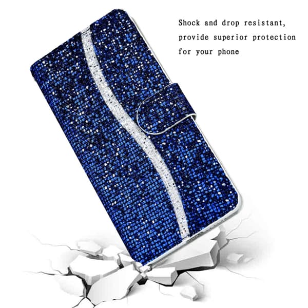 iPhone 16 Pro Glitter Powder Skal Fodral Blå