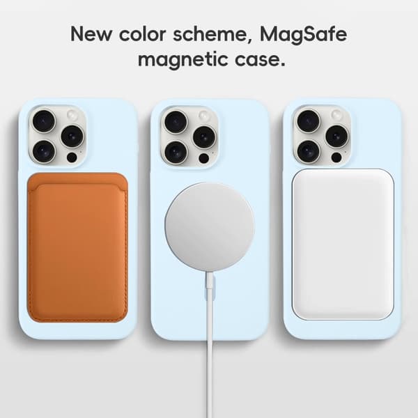 iPhone 16 Pro Max Pure Color Liquid Silicone MagSafe Skal Antikvit