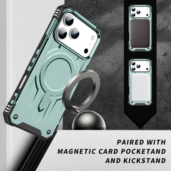 iPhone 18 Pro Max / iPhone 17 Pro Max Skal med MagSafe TPU Hybrid PC Midnattsgrön