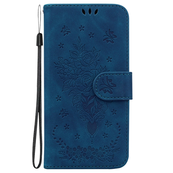 Redmi Note 14 Pro / Note 14 Pro+ 5G - Fjäderros Prägling Läderfodral Blå