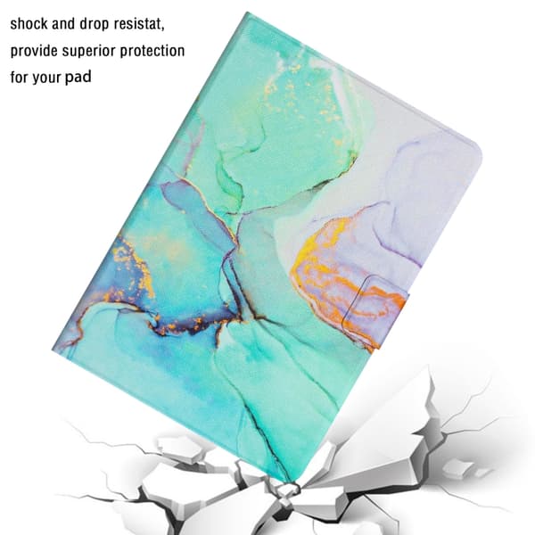Samsung Galaxy Tab A8 Marble Mönster Smart Läderfodral Grön