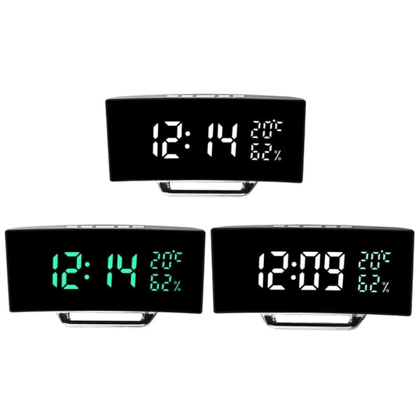 7816 Böjd skärm LED temperatur / fuktighet display multifunktionell klocka (vit)