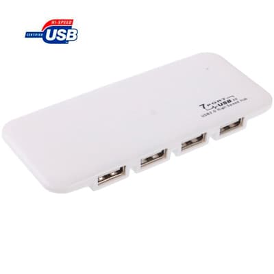 Hög Hastighet 7-Portars USB 2.0 Hub (Vit) - Plug & Play, Ingen Drivrutinsinstallation Krävs