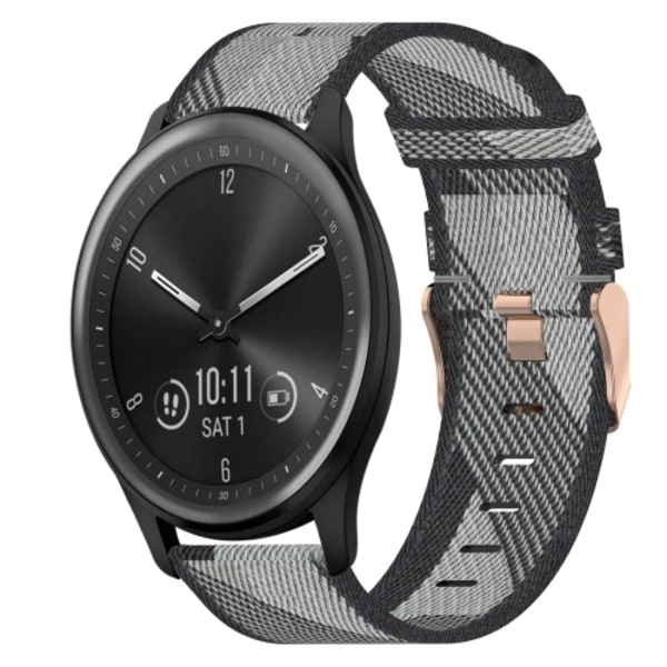 För Garmin Vivomove Sport 20mm Nylon Woven Watch Band Grey