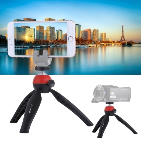 Fickstativ med 360 graders kulhuvud för smartphones, GoPro, DSLR-kameror Röd
