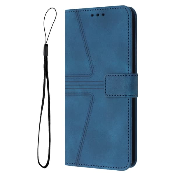 Redmi Note 14 5G - Triangulär Solid Färg Läder fodral Blå