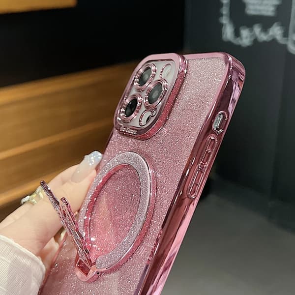 iPhone 16 Pro Pläterad Glittrande Fjäril Skal Silver