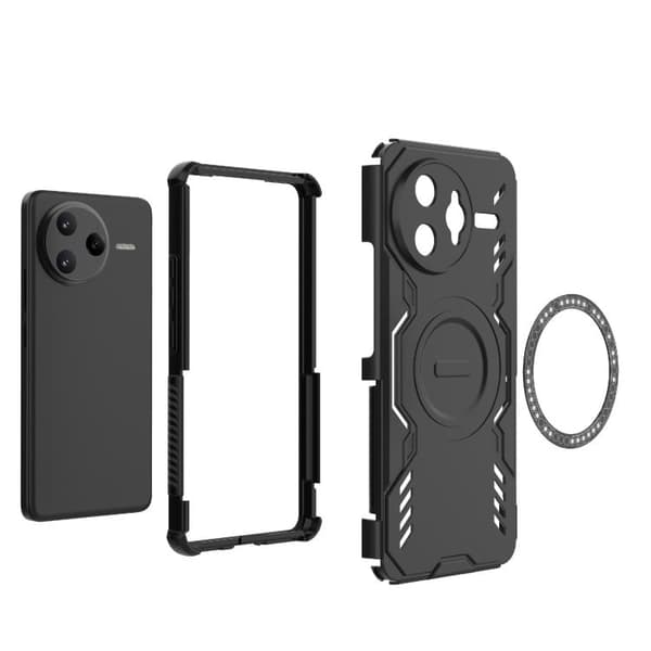 Redmi K80 Pro 5G - Butterfly Armor MagSafe Magnetisk Ring Stötsäker Mobilskal Svart