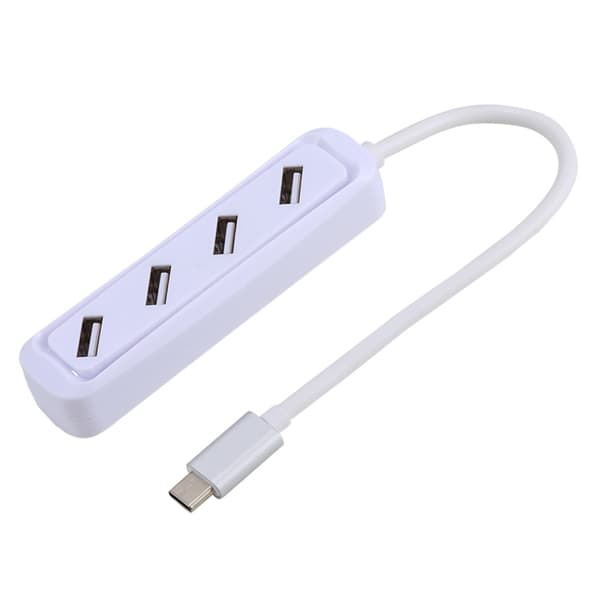 USB-C Hub Adapter med 4 x USB 2.0-portar - 10Gbps Dataöverföring, Kompakt och Bärbar, 30cm Längd