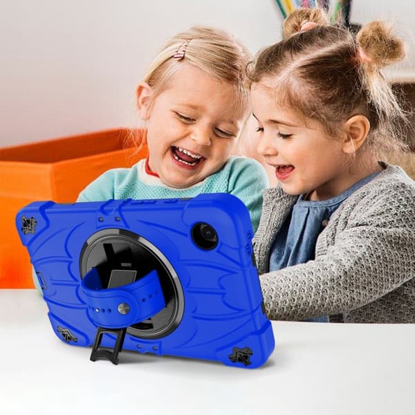 Samsung Galaxy Tab A9 / A11 Bat Hand Grip Ställ Blå Svart