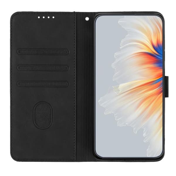 iPhone 18 Pro Max / iPhone 17 Pro Max Skal läderfodral med hjärtformat mönster Svart