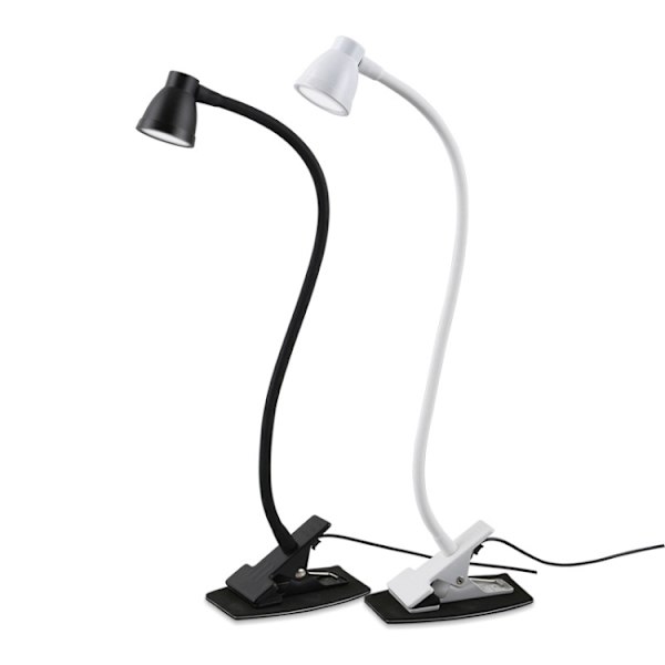 668A001 USB 360 graders böjlig slang skrivbordslampa, spec: Vit steglös dimning
