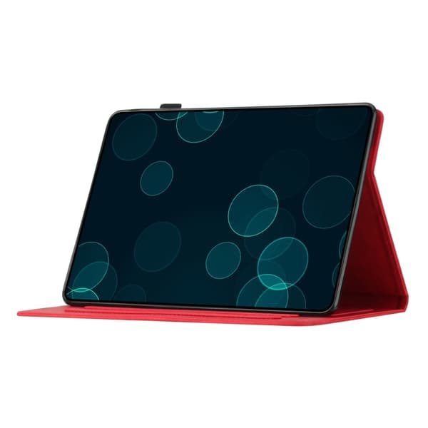 Samsung Galaxy Tab A9+ / A11+ Smart läderfodral med kokosnötsträdprägling Röd
