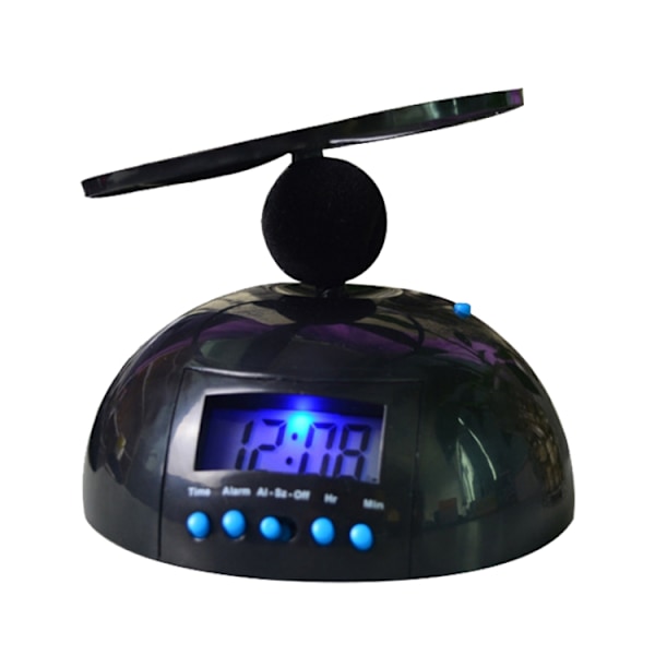 Student Multifunktionell LED Flygande Larmklockor Lat Flygande Propeller Digital Väckarklocka (Svart)