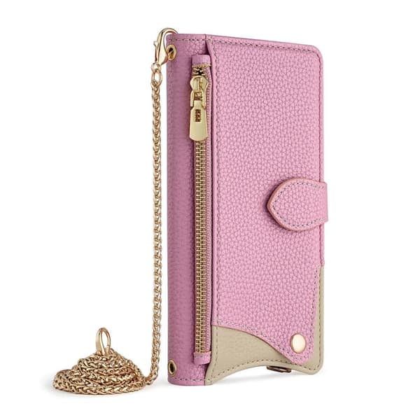 Redmi Note 14 4G - Fishtail Litchi Läderfodral med Korsband Rosa