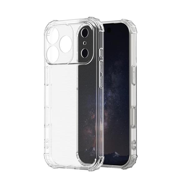 iPhone 18 Pro Max / iPhone 17 Pro Max Skal - Klar TPU med Fyrhörnsskydd