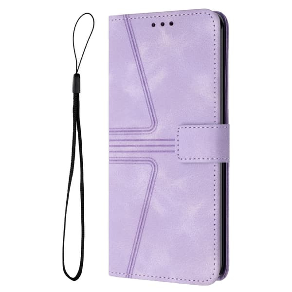 Redmi Note 14 5G - Triangulär Solid Färg Läder fodral Purpur