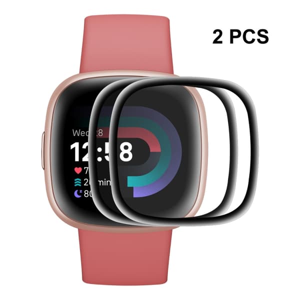 2 st för Fitbit Versa 4 / Sense 2 3D Full Coverage Soft PC Edge + PMMA HD skärmskyddsfilm