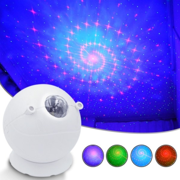 5W USB-C / Typ-C fjärrkontroll basketformad färgglad nebulosa laserprojektionslampa LED atmosfär nattlampa med bas